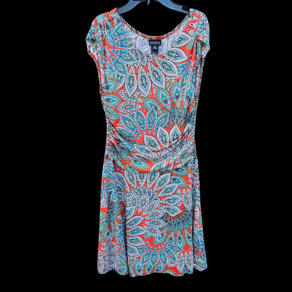 Enfocus Studio Patterned Mini Dress Women Size 14 - Picture 2 of 16